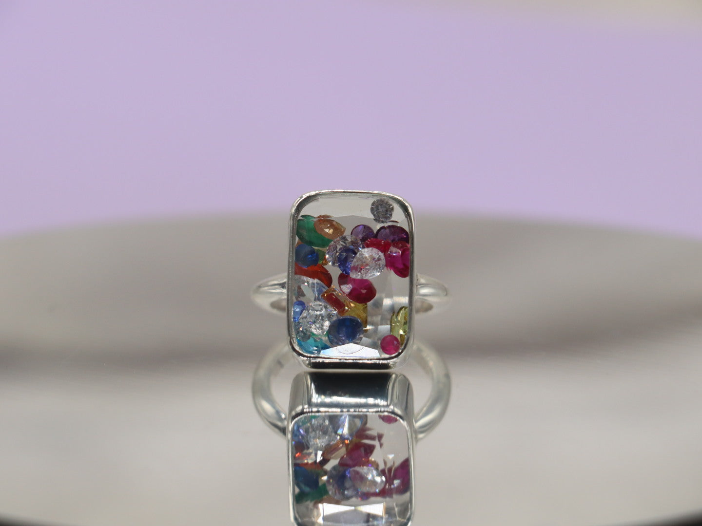 Colorburst silver Ring