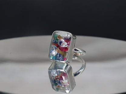 Colorburst silver Ring