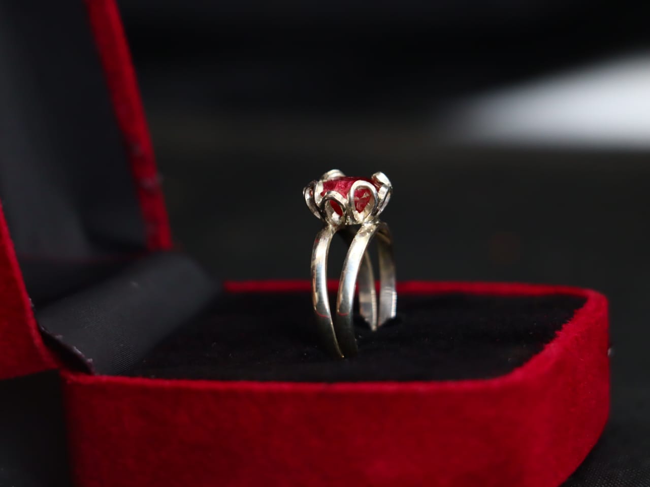 Stunning Natural Ruby Ring in Sterling Silver 925