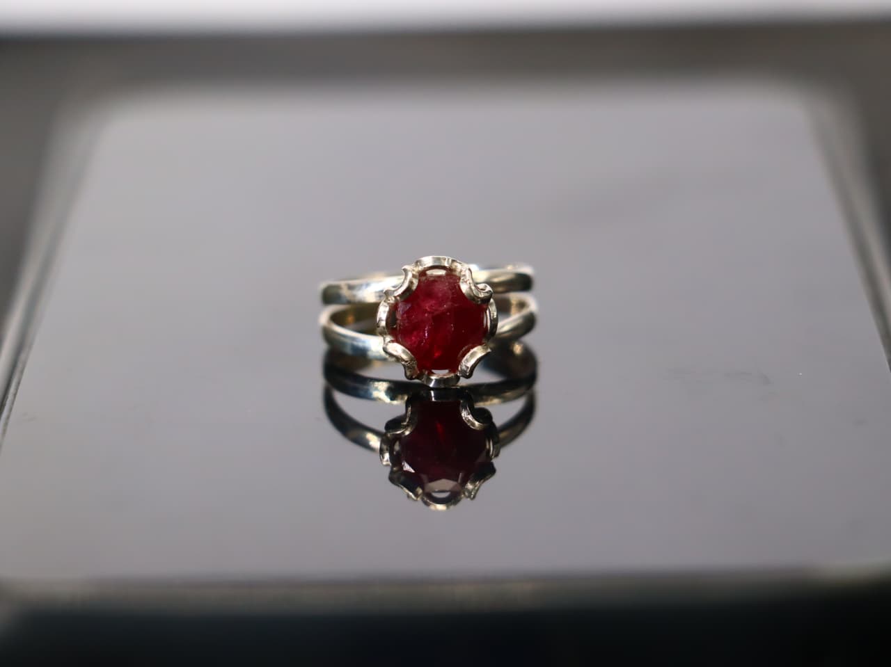 Stunning Natural Ruby Ring in Sterling Silver 925