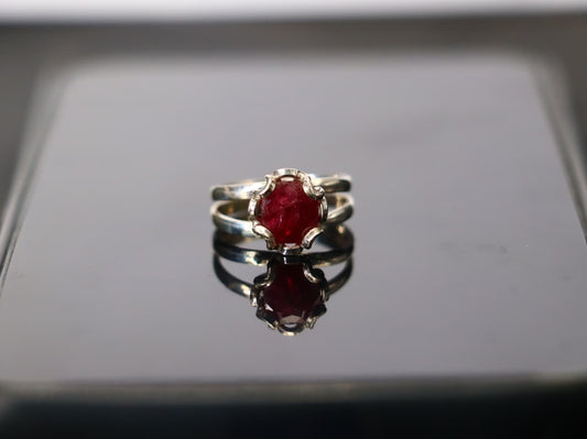 Stunning Natural Ruby Ring in Sterling Silver 925