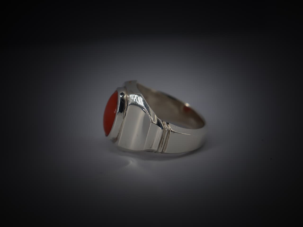 Natural Red Marjan Coral Ring in 925 Sterling Silver – Handmade Luxury Jewelry