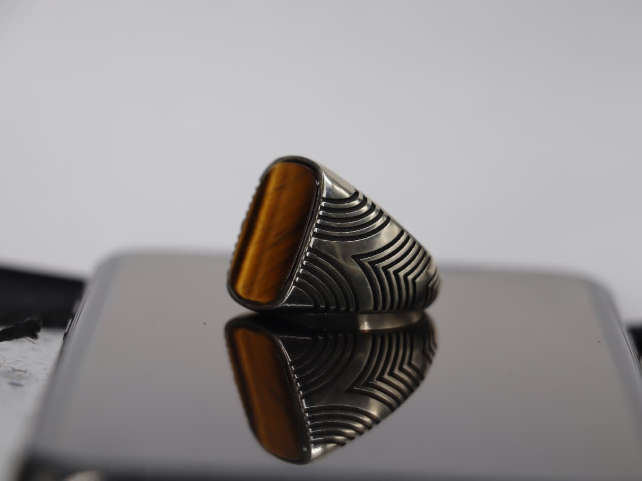 Handcrafted Turkish Design Tiger Eye Ring in Sterling Silver 925
