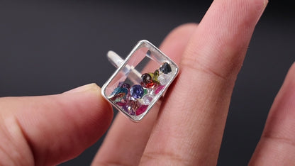 Colorburst silver Ring